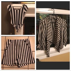 ONLY Striped Bodysuit & Jacket
